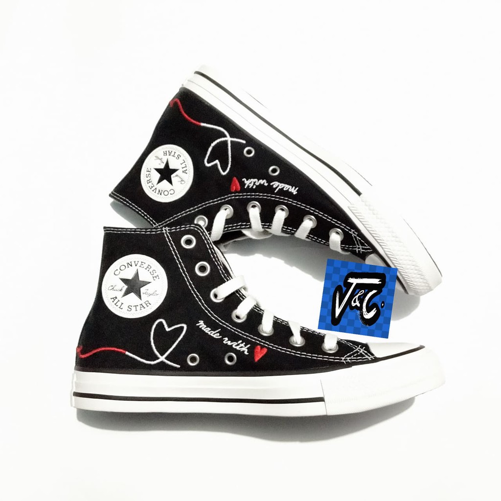 Converse Chuck Taylor All Star Love Thread Made With Love Hi Black