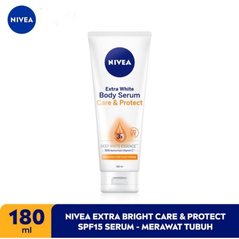 Nivea extra bright care &amp; protect 180 ml SPF 15 melembabkan dan merawat tubuh