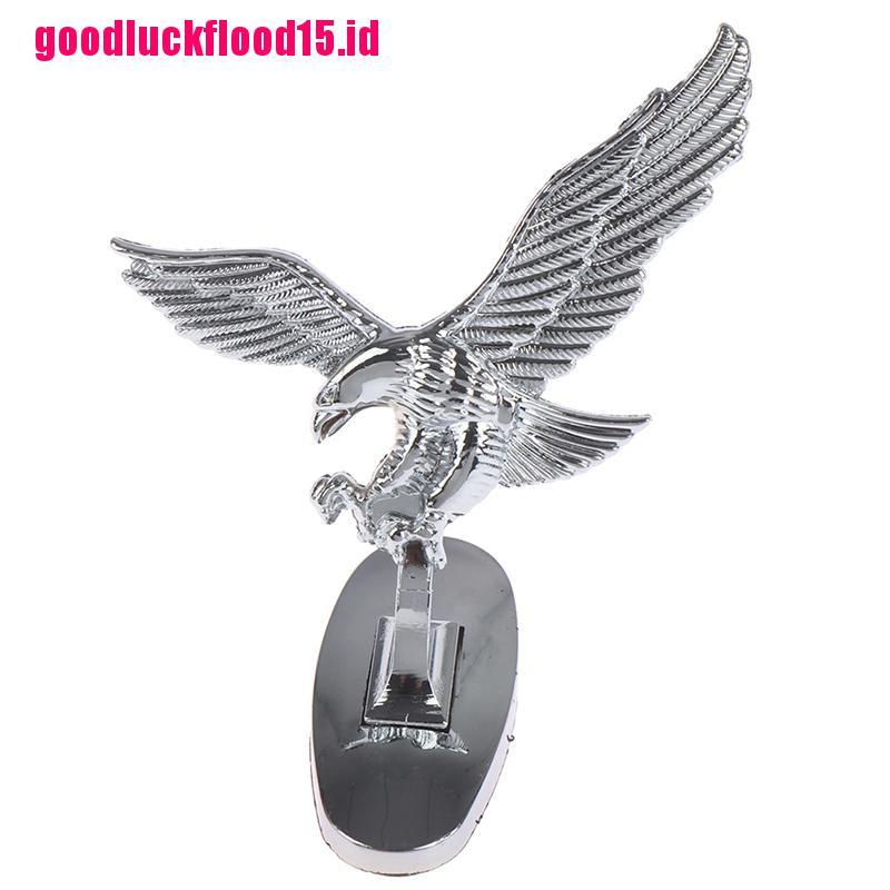 {LUCKID}Car Front Cover Chrome Hood Ornament Badge 3D Emblem Angel Eagle For Auto Car