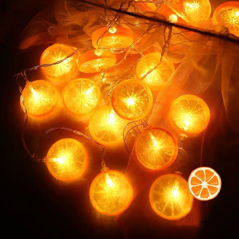 (2M) Lampu String Led Bentuk Irisan Lemon Tenaga Baterai Untuk Dekorasi Natal