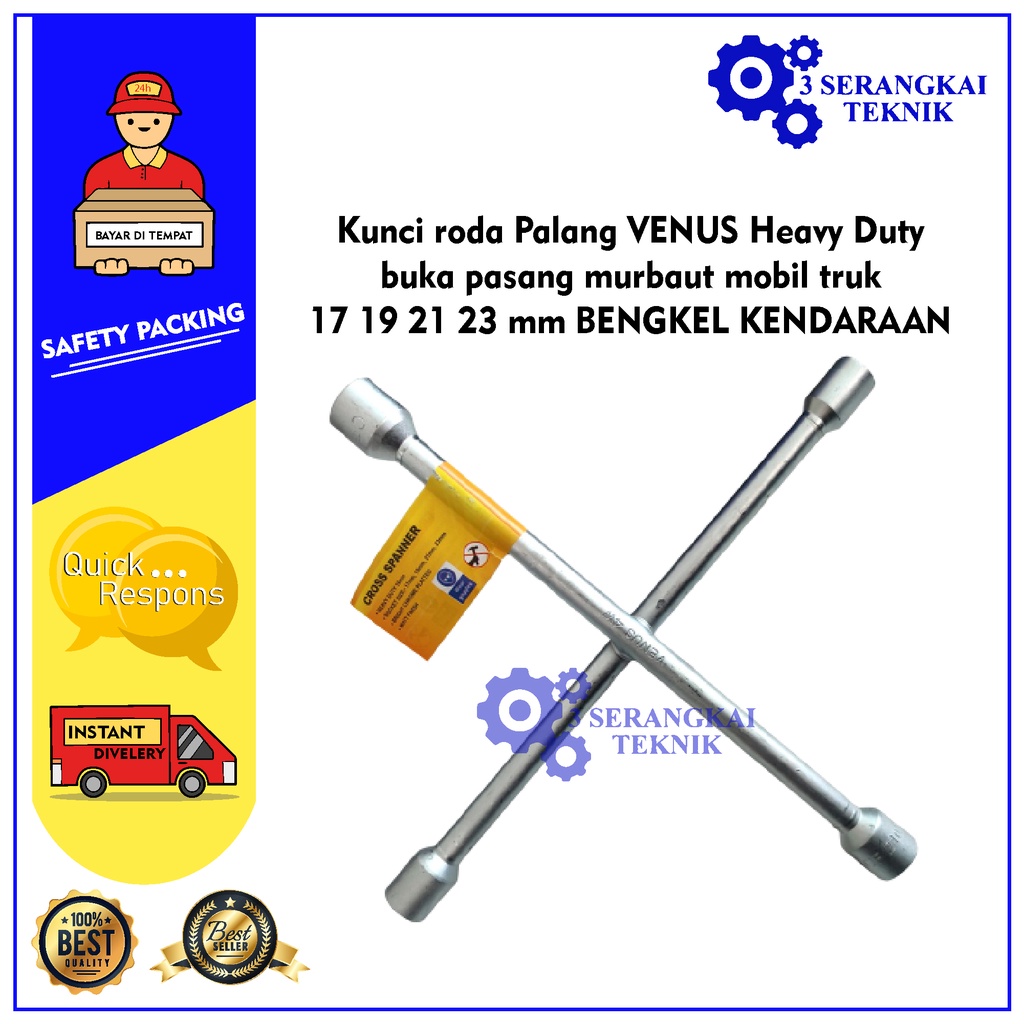 Kunci roda Palang VENUS Heavy Duty 17 19 21 23 mm BENGKEL KENDARAAN