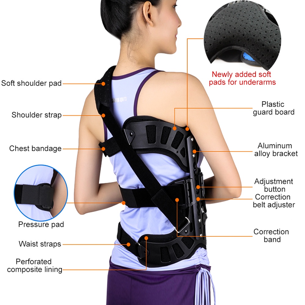 Ober scoliosis brace tandu orthosis fiksasi tulang belakang pasca operasi penjepit fiksasi skoliosis lumbar Disesuaikan Untuk Pemulihan Pasca Operasi Punggung Untuk Orang Dewasa