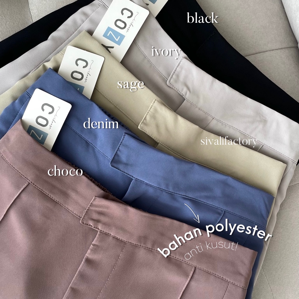 SIVALI Airin Pants || Celana Anti Kusut - Celana Kulot Wanita - Celana Kantor Formal / Casual