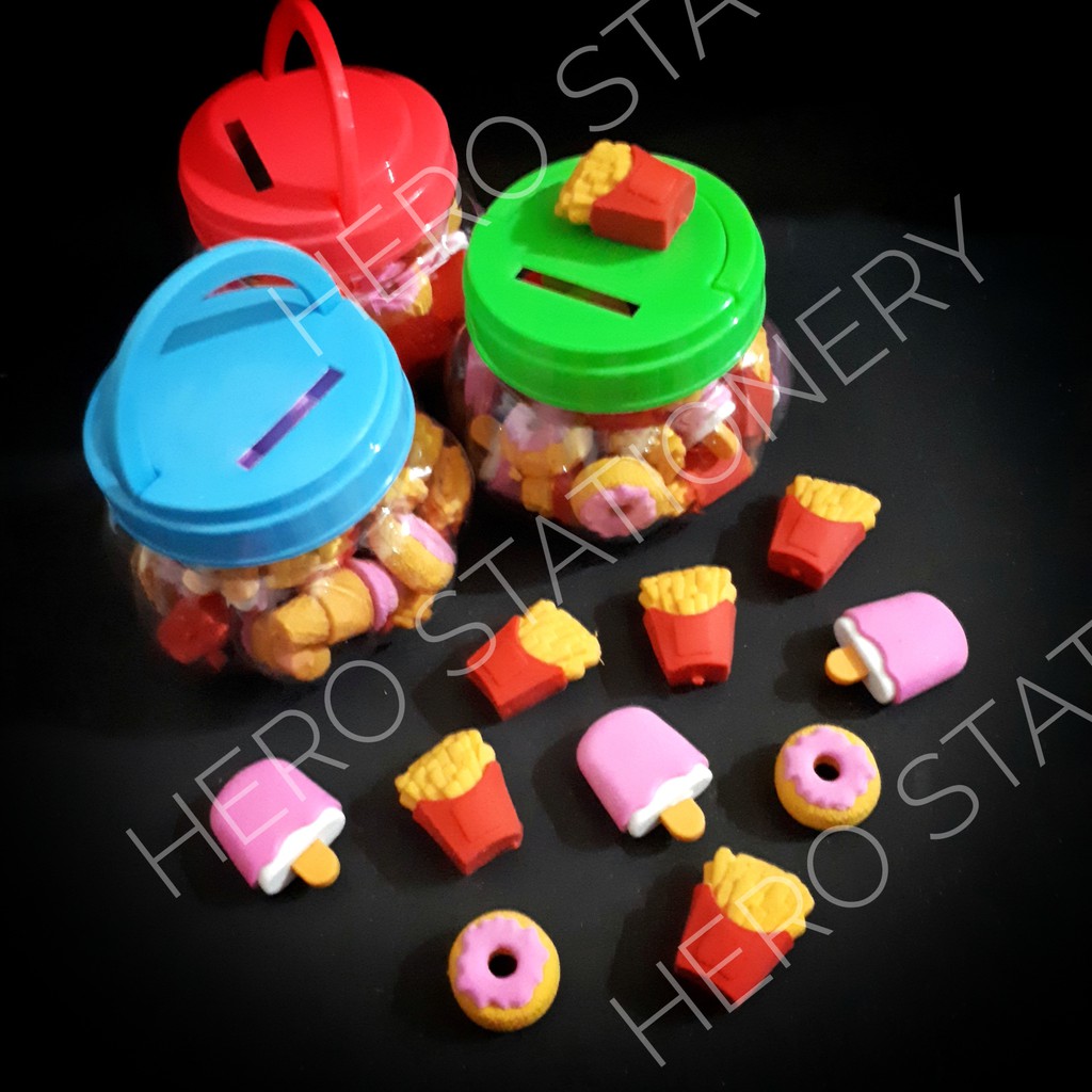 

Fancy food eraser penghapus model buah toples isi 24 unit
