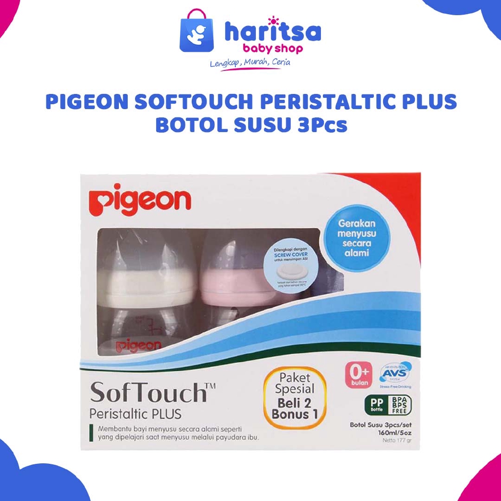 Pigeon Botol Susu Softouch Peristaltic Plus Beli 2 Bonus 1