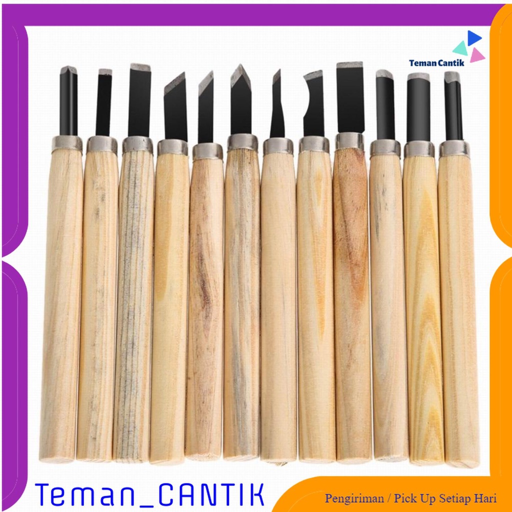 

TC-DA1 TOOKIE Set Pisau Ukir Pahat Kayu 12 in 1 Wood Carving Knife - KSJ-12