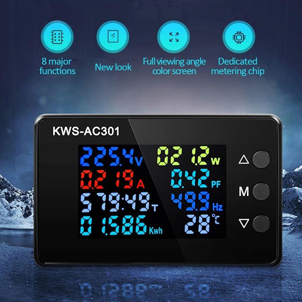 Suyo Digital Voltmeter Ammeter LED Display 0-100A AC 50-300V Power Energy Meter