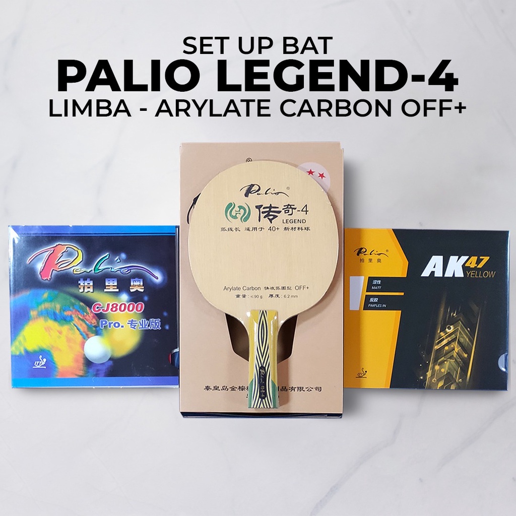 Setup Tenis Meja Palio Legend 4 Carbon CJ8000 Provincial AK47 Yellow