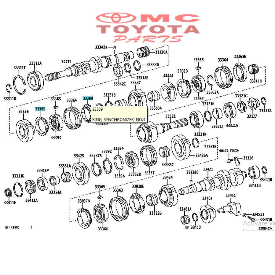 Ring Synchronizer (Sinkromis) Gigi 3 Innova Fortuner Hilux 33369-0K010