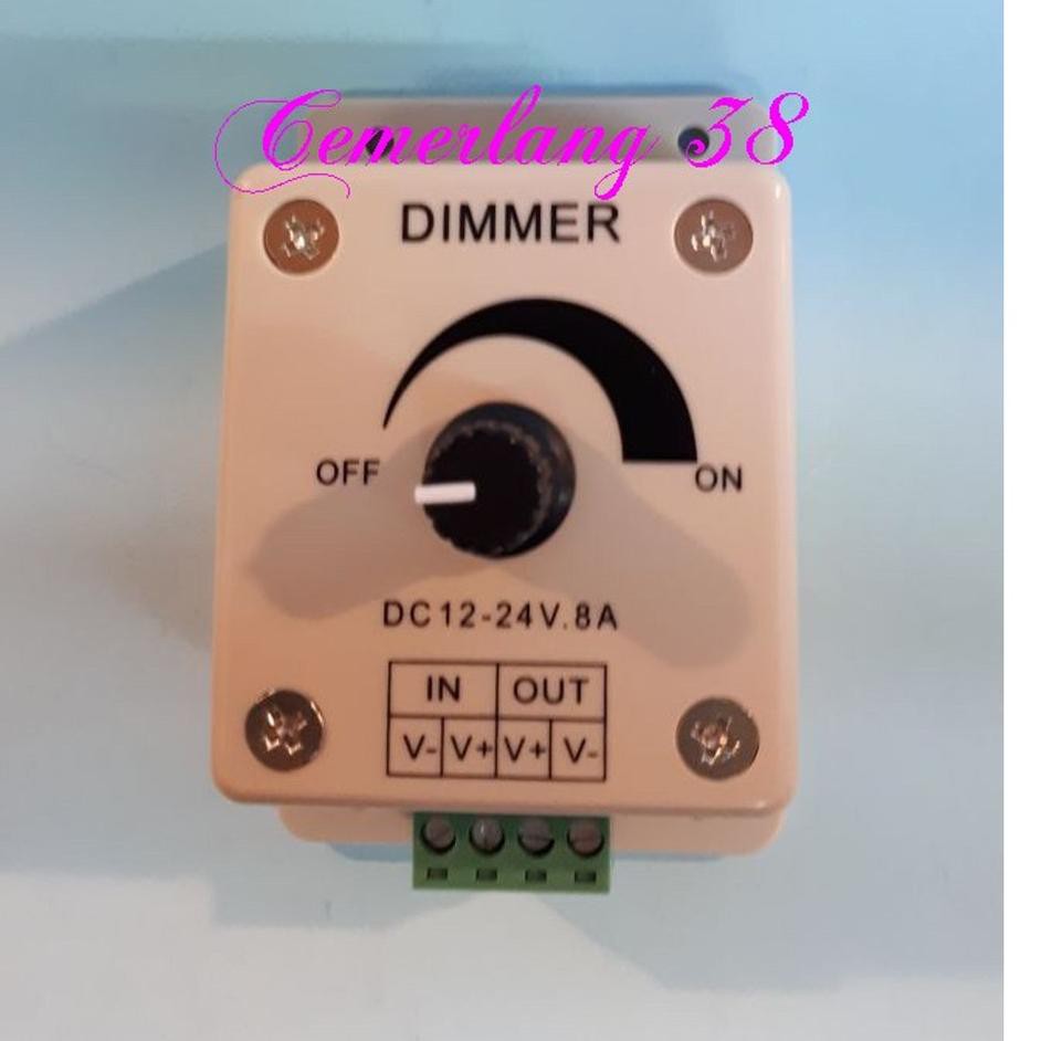 [ BEST SELLER ] Dimmer LED DC 12V - 24V 8A Light Dimmer Switch Adjustable Brightness Control Single