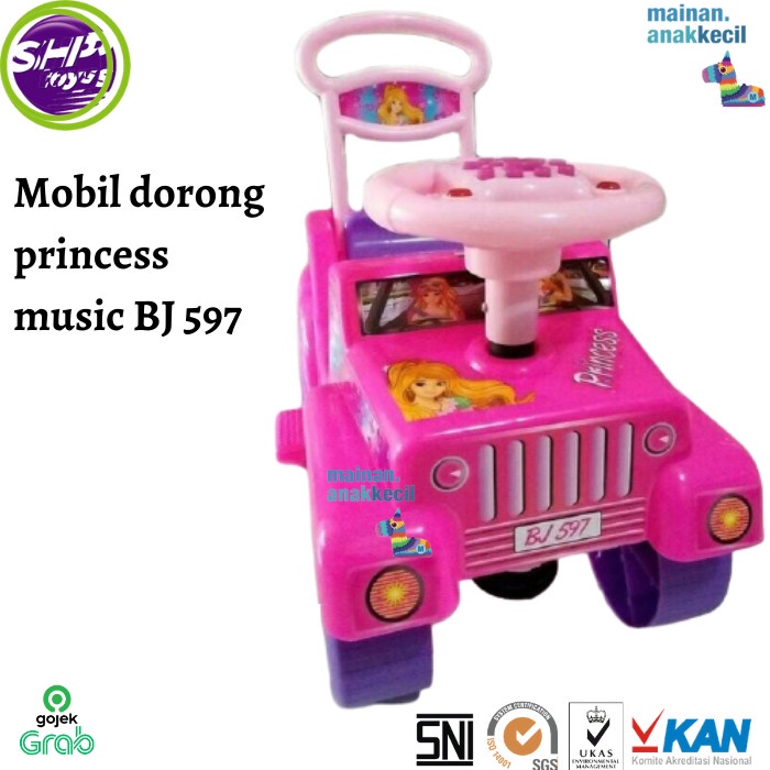 MAINAN ANAK MOBIL DORONG PRINCESS MUSIC BJ 597 SHP TOYS