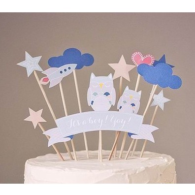 JGO topper satu set / dekorasi bread tart kue ulang tahun anak dewasa