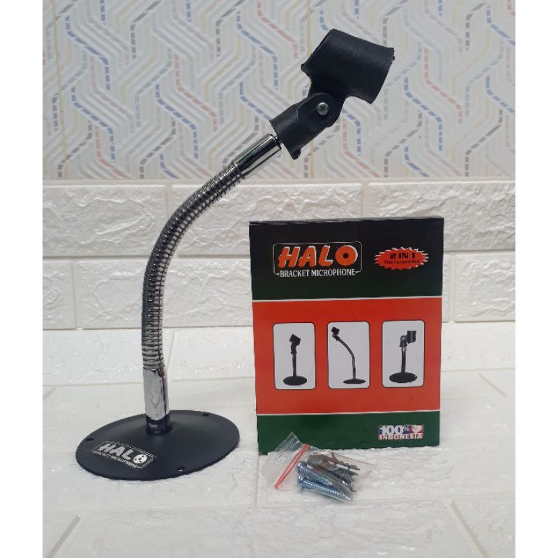 Stand Mic Dinding Halo O 25cm +Holder Mic