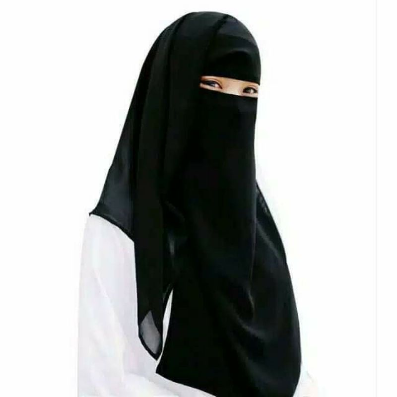 Niqab Saudi 2 Layer - Cadar Saudi Ori Chiffon Silky Premium