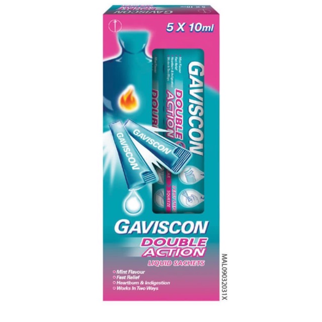 Gaviscon double action liquid sachet 10ml