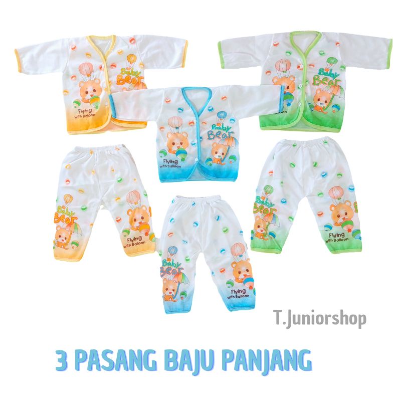 3 SETELAN BAJU PANJANG BAYI NEWBORN