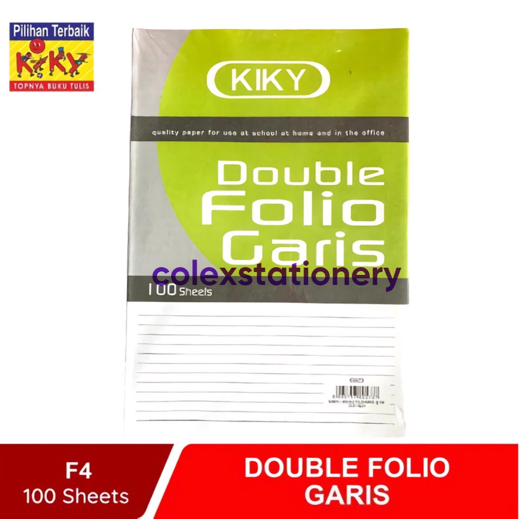 

Kertas Double Folio / Kertas Double Folio Bergaris Kiky 100 Lembar