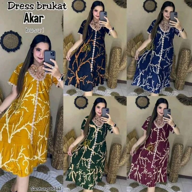 Daster Arab Brukat Terbaru Motif Akar Daster Arabian Renda Busui Lengan Pendek