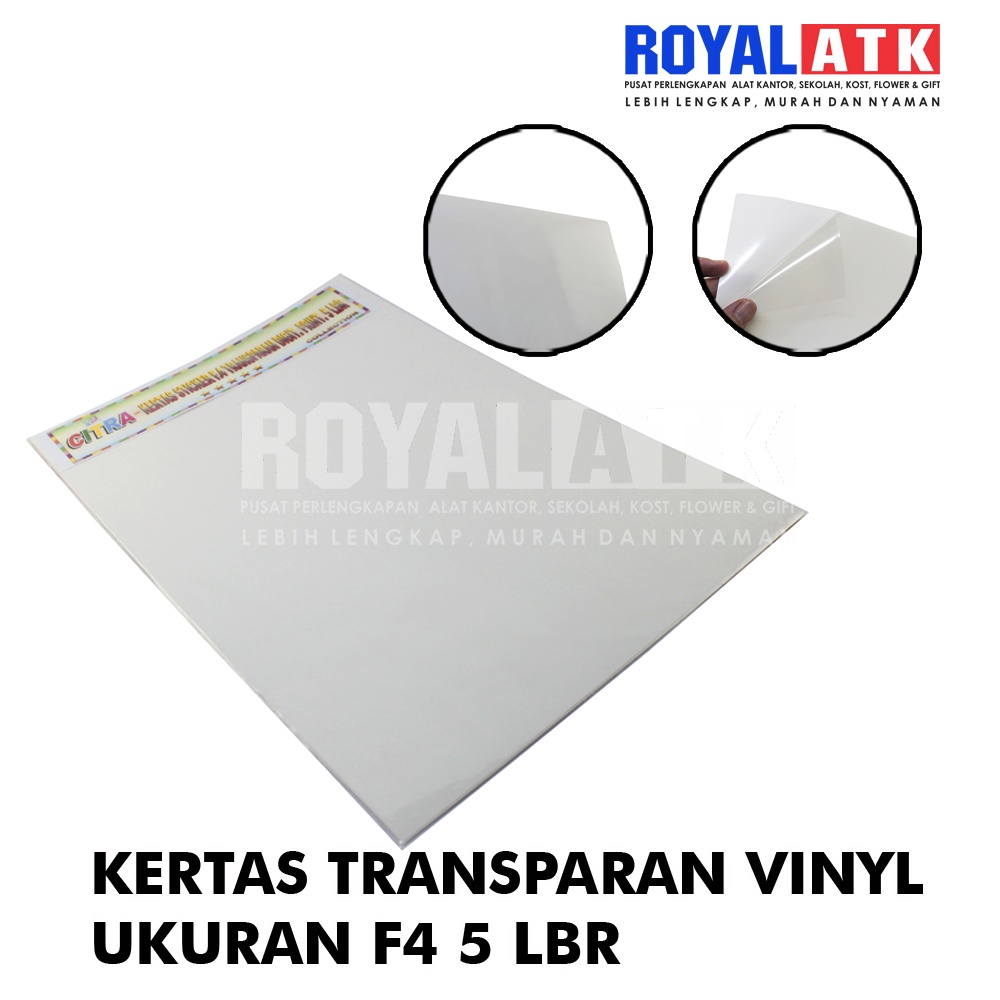 

Kertas Trans Vinyl F4 5 Lembar