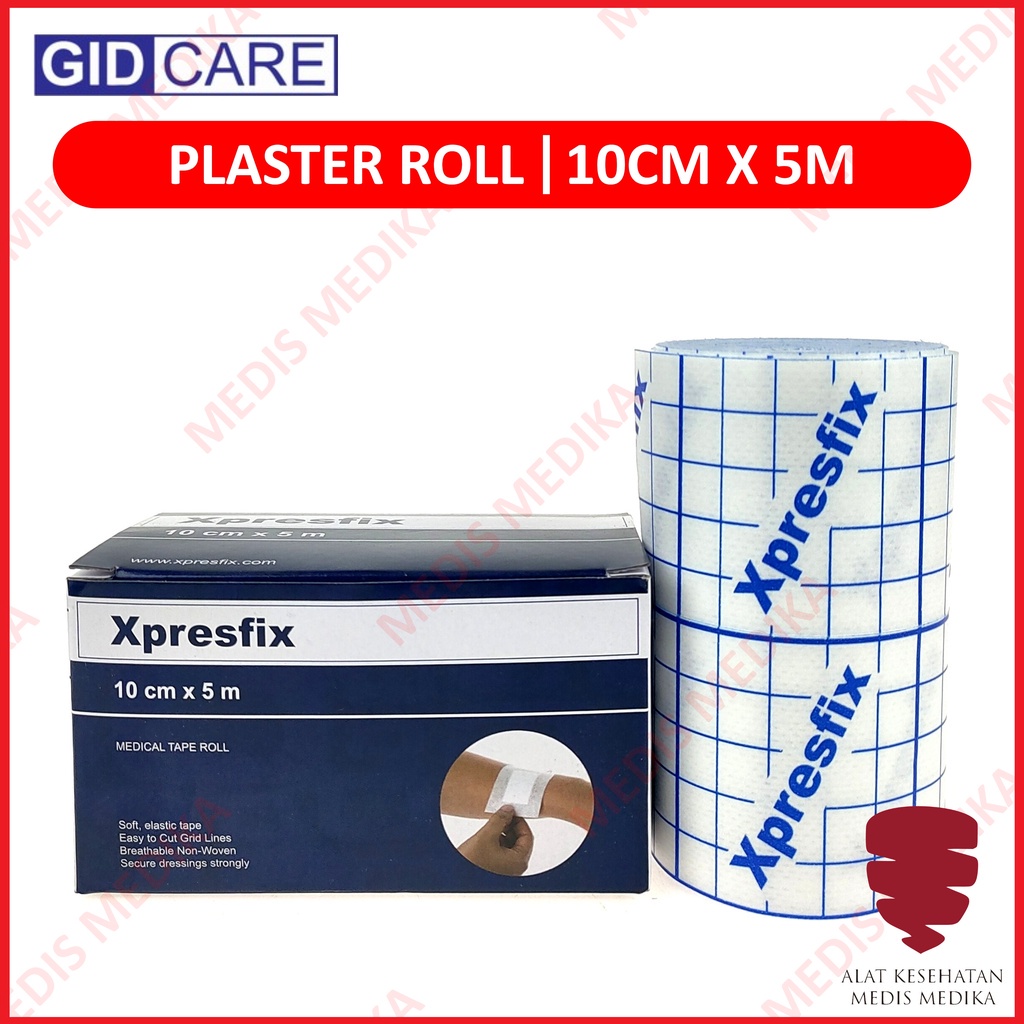 Xpresfix Non-Woven 10cm x 5m GID Care Plester Luka Plaster Adhesive Tape p3k Roll