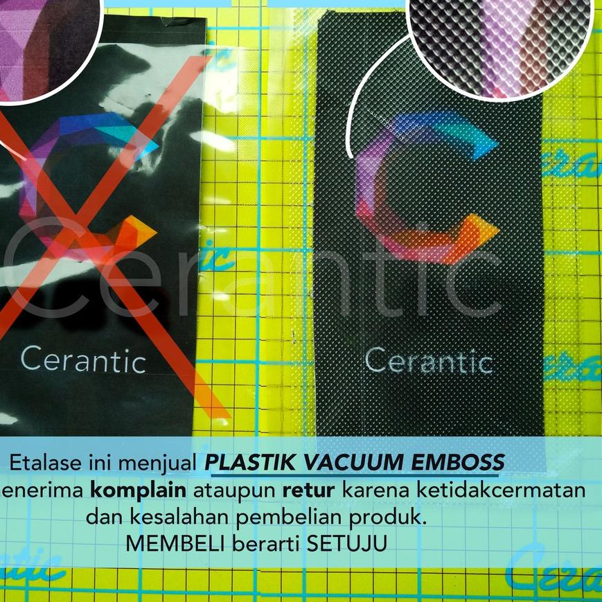 

✮ Plastik Vakum Embos 17 x 25 cm / Vacum Emboss / Vacuum Bag Embossed 17x25 isi 25 ☪