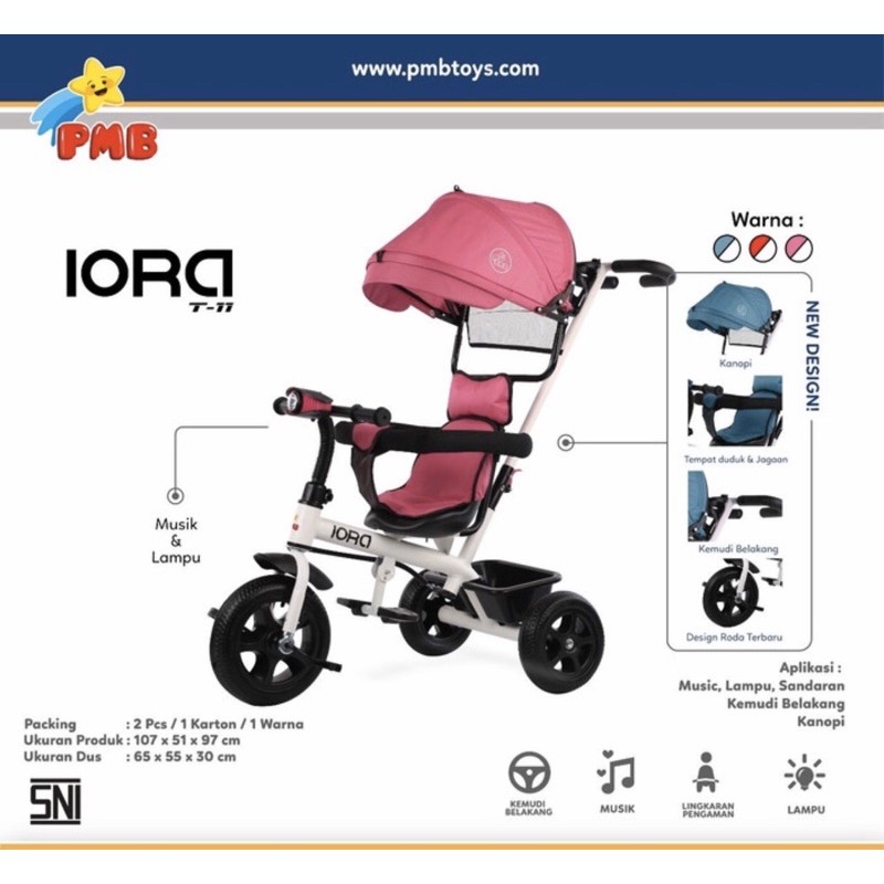 Sepeda anak roda tiga tricycle PMB IORA