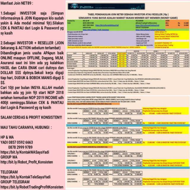 Robot Trading Net89 Shopee Indonesia