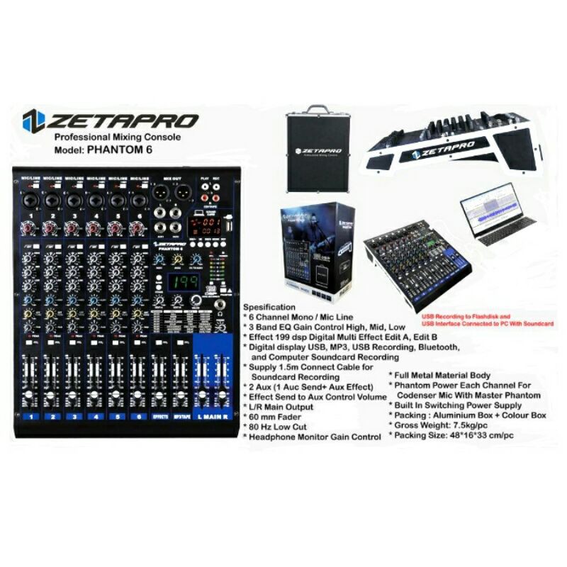Mixer Audio ZetaPro Phantom 6
