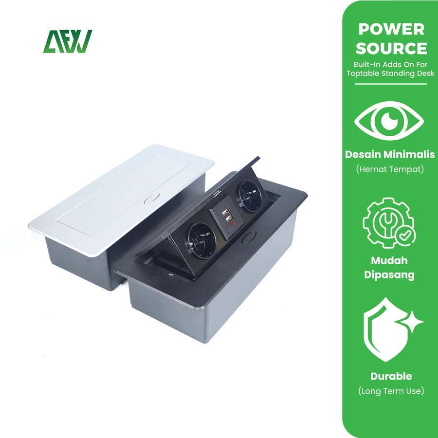 POWER SOURCE Built-In Adds On For Toptable Standing Desk AFW