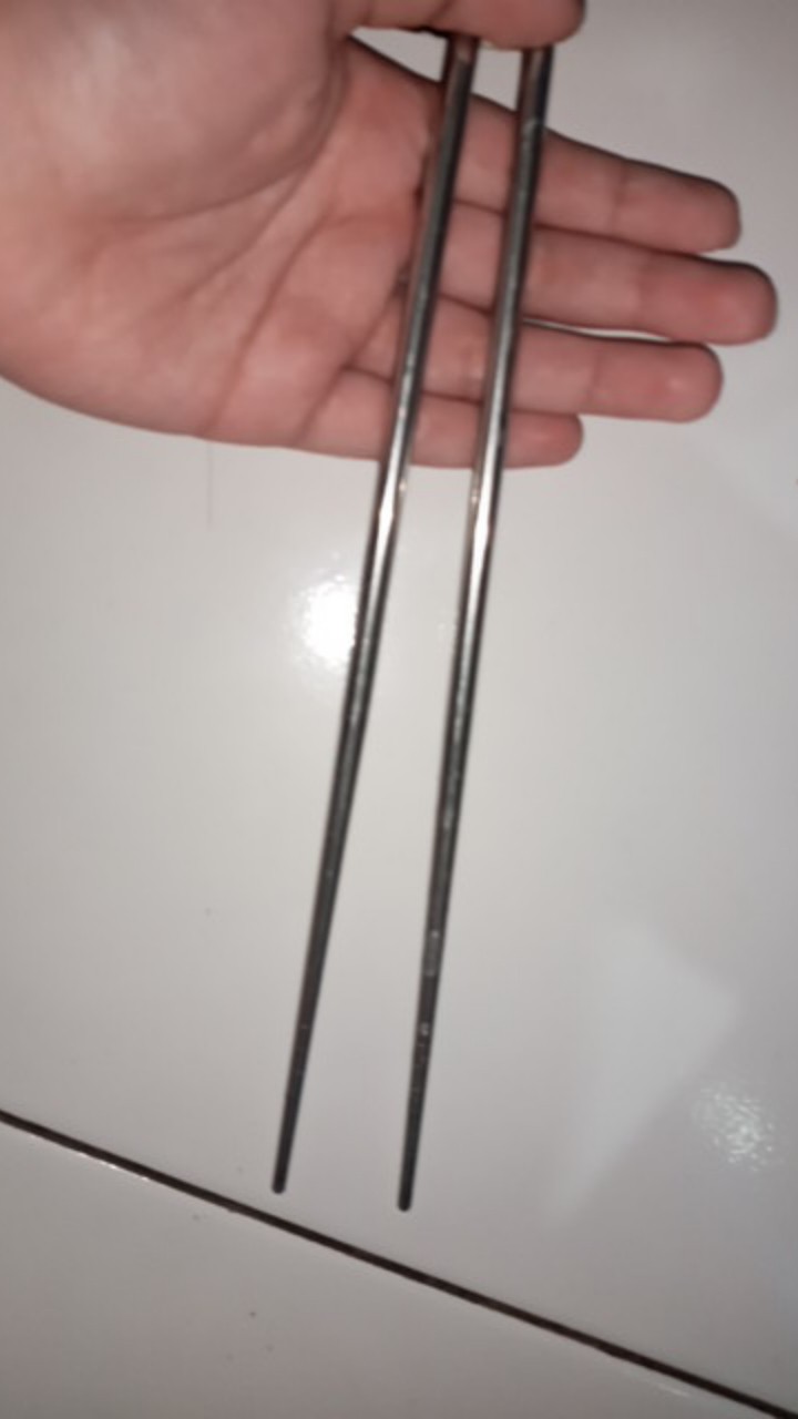 1 Pasang / Pak Sumpit Stainless Steel Anti Slip