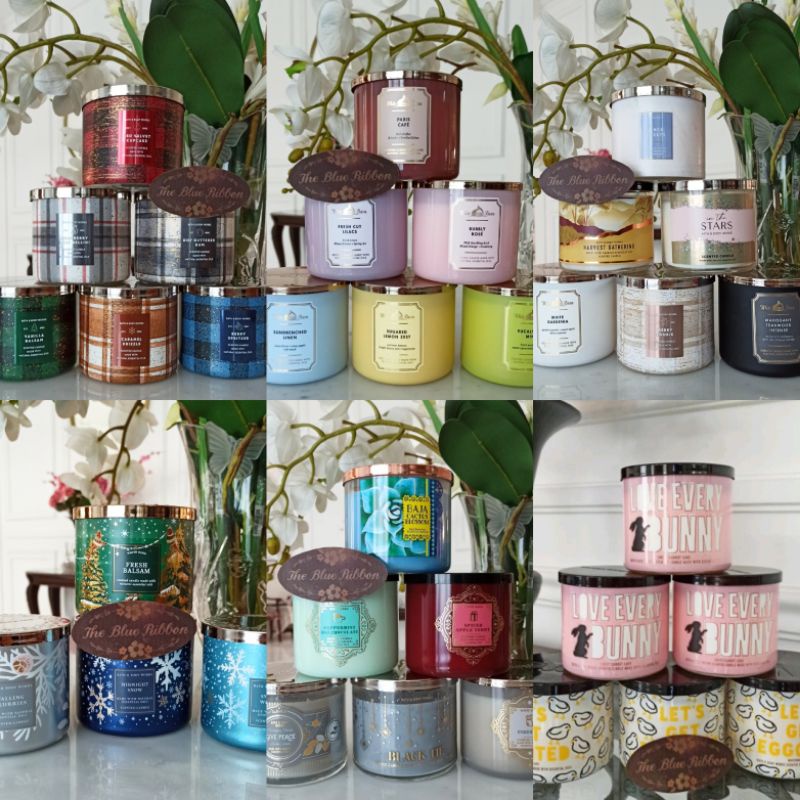 THEBLUERIBBON - BBW 3 WICK CANDLE / LILIN BBW / LILIN PENGHARUM RUANGAN / THREE WICK CANDLE