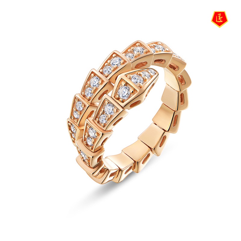 [Ready Stock]Light Luxury Full Diamond Niche Design Ring for Women