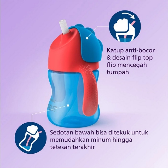 BOSU61 BOTOL AVENT BENDY STRAW CUP 200 ML 9M+