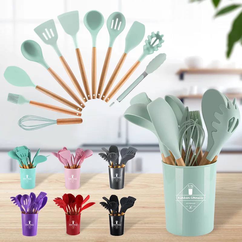 Sillicone Spatula Utensil Set 12 in 1 / Peralatan Masak Goreng Tumis Rebus