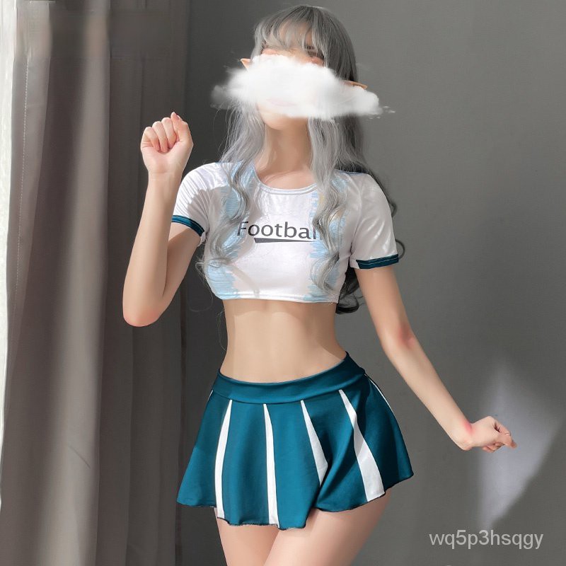 Dynamic Football Baby Split Suit Cos Cheerleader Uniform Uniform Pleated Miniskirt Stitching Color D
