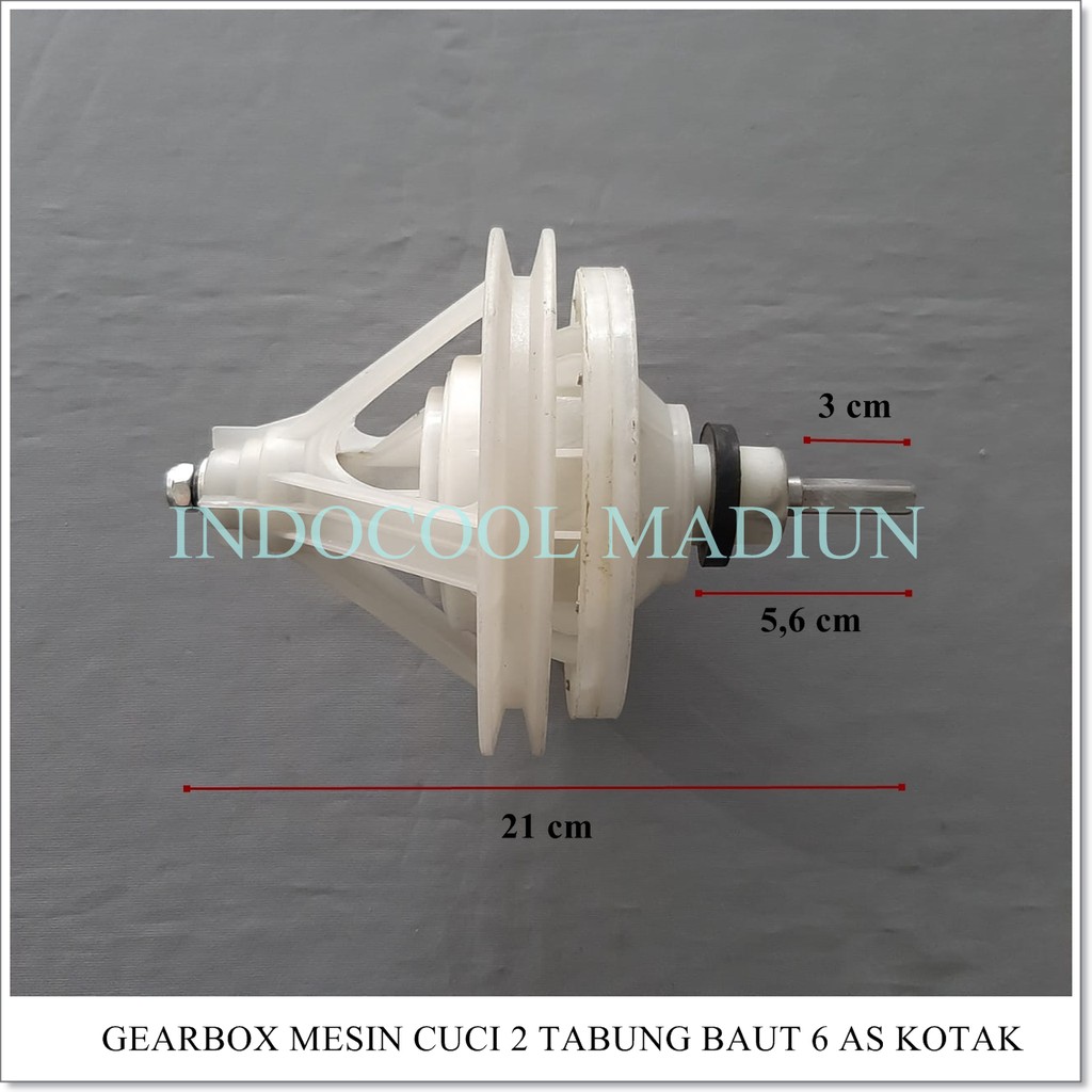 Gearbox Mesin Cuci 2 Tabung Baut 6 As Kotak