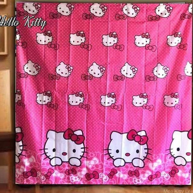 04692 tirai plastik hellokitty tirai kamar mandi hellokitty