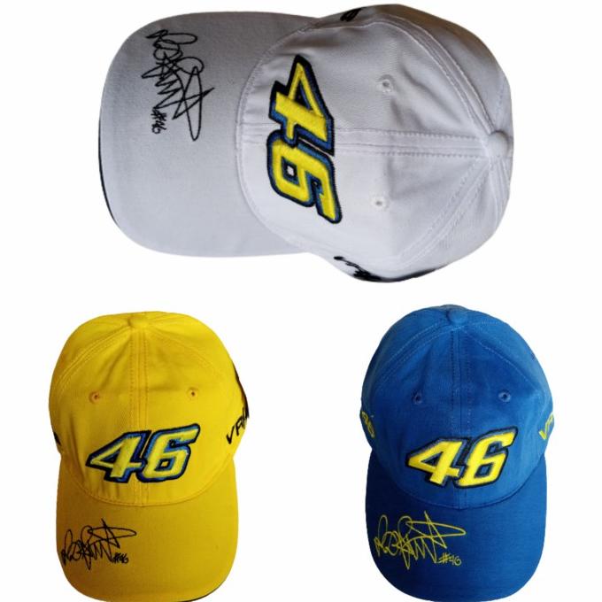Topi Baseball Motogp Yamaha Valentino Rossi 46 Kuning Biru Putih