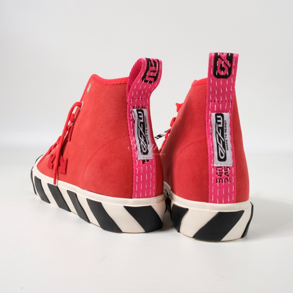 Off White FW20 Mid Top Vulcanized Sneakers - Red