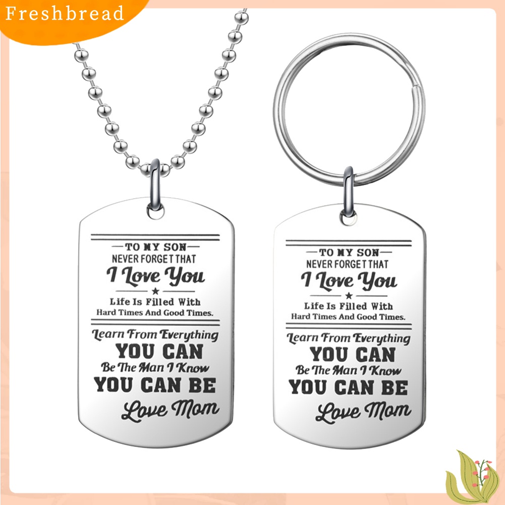 Terlaris Fashion Men Dog Tag Caving Letters Pendant Chain Necklace Key Ring Jewelry Gift