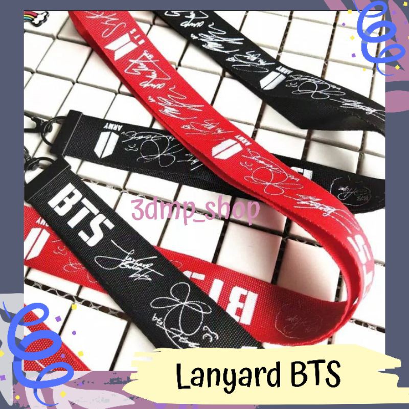 Lanyard Panjang Keyring gantungan Signed BTS