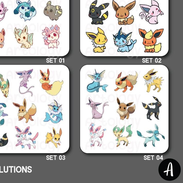 

3.3 Product HOT Sticker Set Eevee Pokemon Eeveelution Stikcer Planner DIY Jurnal Koper Handphone Buku Eeve Evee Pikachu