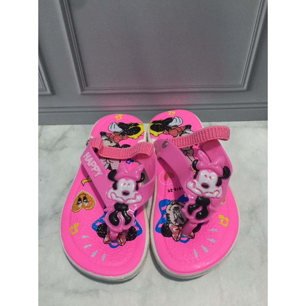 JJ-1816-Z6 Sandal Bunyi Cit Cit Anak Tali Elastis Karakter Mickey Mouse / Sandal Jepit Bunyi Import Ukuran 24-29