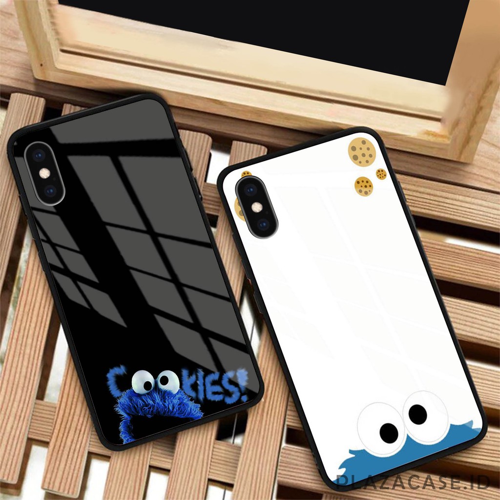 [K36] Soft Case Glass Cookie Monster For All Type Oppo/Vivo/Xiaomi/Samsung/Iphone/Realme