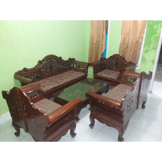 Set kursi tamu madura ukir + meja ketapang mebel meubel furnitur furniture asli jepara murah terbaru
