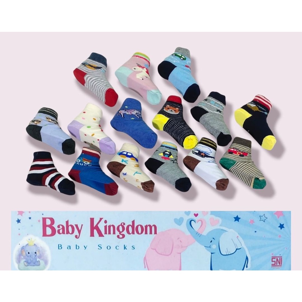 PROMO MURAH 3 Pcs Kaos Kaki baby KINGDOM newborn size 0-6 Bulan