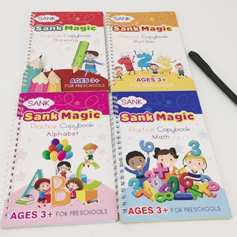 Mxbeauty Buku Latihan Kaligrafi Reusable Kids Enlightenment Digital Math 3D Buku Latihan