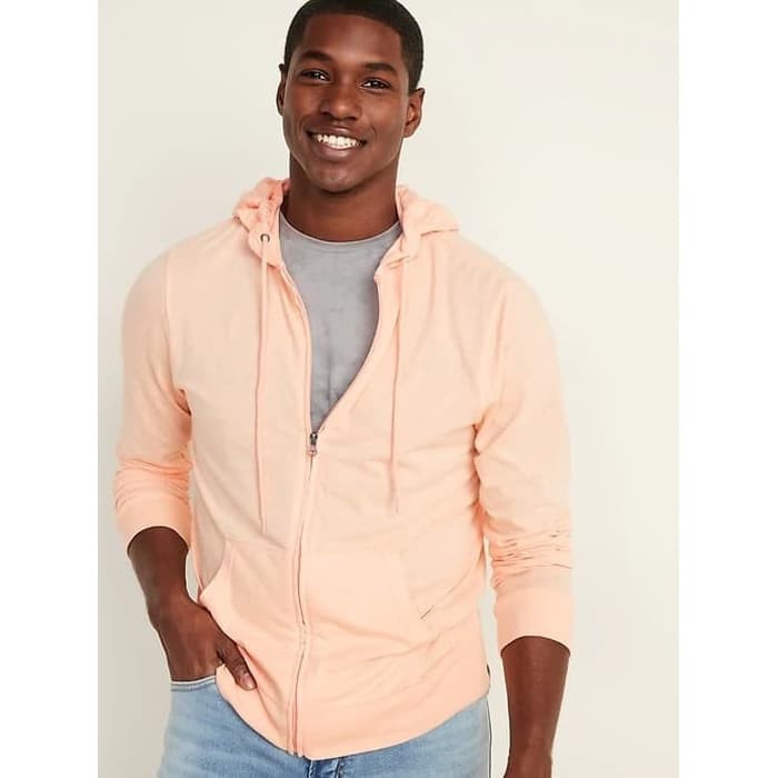 Jaket Old Navy Soft Washed Slub Knit Zip Hoodie Peachy Original