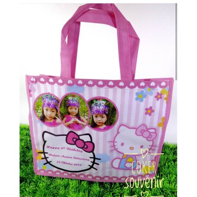 

Tas ultah pony / goodie bag ulang tahun my little pony / goodi bag pink ukuran b 25x22x12