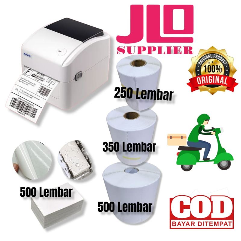 

COD Kertas Thermal Label Barcode Pengiriman 100x150 mm A6 isi 500pcs LIPAT Direct Thermal Sticker JLO SUPPLIER